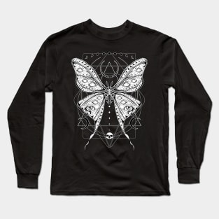 Macabre Luna Moth Long Sleeve T-Shirt